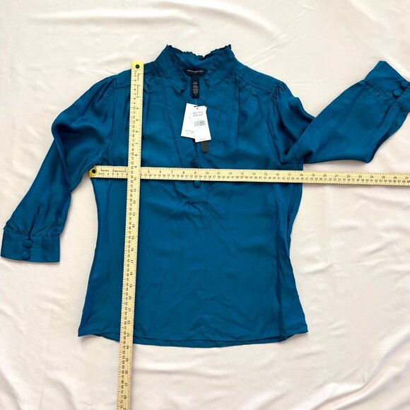 Banana Republic - Silk Blend Blouse - Peacock Blue - Size S - NWT - Picture 5 of 10